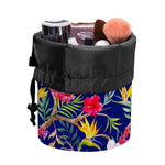 Watercolor Tropical Flower Pattern Print Drawstring Makeup Bag