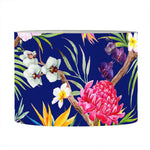 Watercolor Tropical Flower Pattern Print Drum Lamp Shade