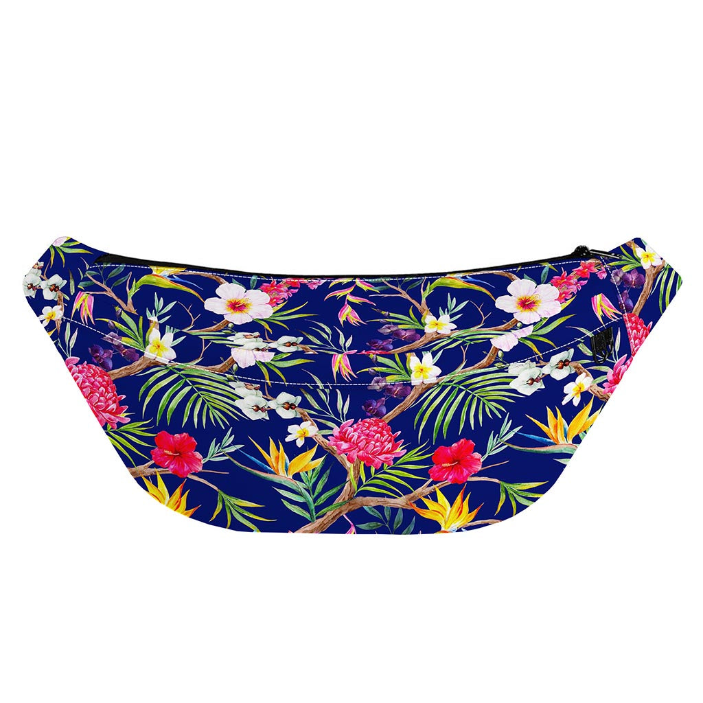 Watercolor Tropical Flower Pattern Print Fanny Pack