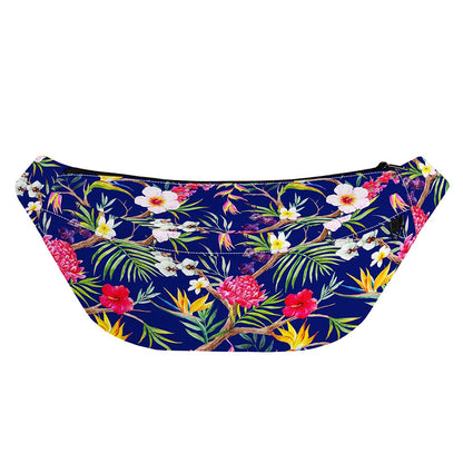 Watercolor Tropical Flower Pattern Print Fanny Pack