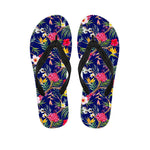 Watercolor Tropical Flower Pattern Print Flip Flops