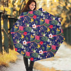 Watercolor Tropical Flower Pattern Print Foldable Umbrella