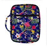 Watercolor Tropical Flower Pattern Print Front Pocket Bible Bag