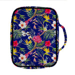 Watercolor Tropical Flower Pattern Print Front Pocket Bible Bag