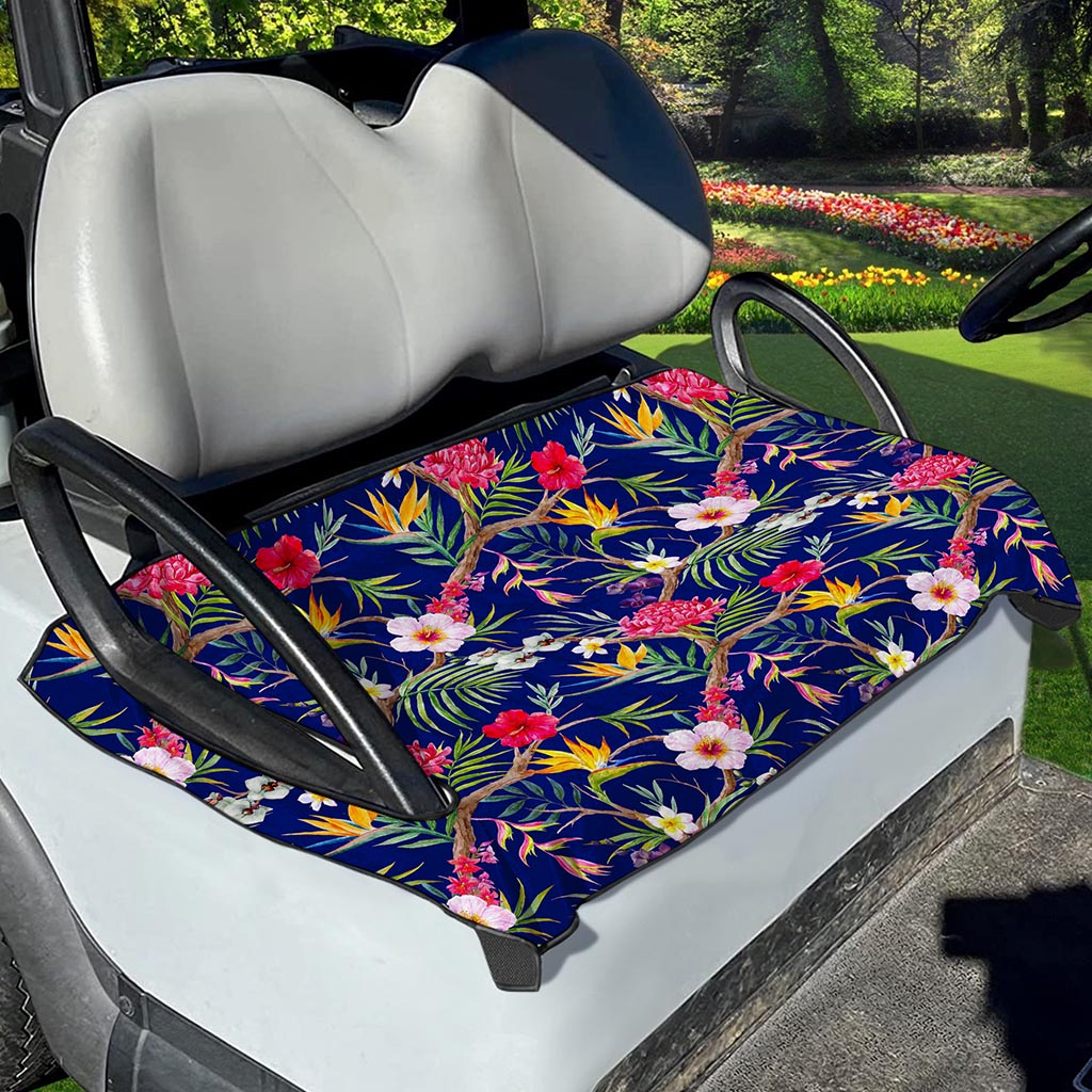 Watercolor Tropical Flower Pattern Print Golf Cart Seat Cover