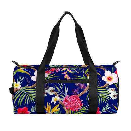 Watercolor Tropical Flower Pattern Print Gym Bag
