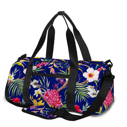 Watercolor Tropical Flower Pattern Print Gym Bag