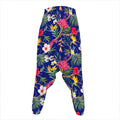 Watercolor Tropical Flower Pattern Print Hammer Pants