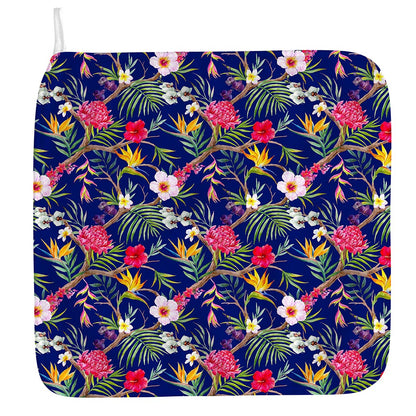 Watercolor Tropical Flower Pattern Print Hand Towel