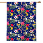Watercolor Tropical Flower Pattern Print House Flag