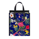 Watercolor Tropical Flower Pattern Print Insulated Lunch Tote