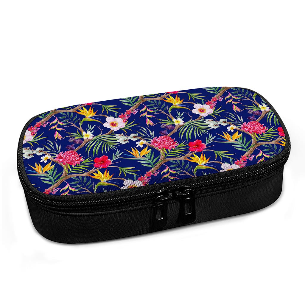 Watercolor Tropical Flower Pattern Print Insulin Cooler Travel Case