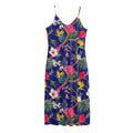 Watercolor Tropical Flower Pattern Print Jersey Midi Cami Dress