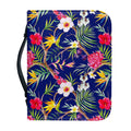 Watercolor Tropical Flower Pattern Print Leather Bible Cover