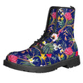 Watercolor Tropical Flower Pattern Print Lace-Up Boots