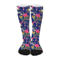 Watercolor Tropical Flower Pattern Print Long Socks
