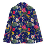 Watercolor Tropical Flower Pattern Print Men's Blazer