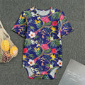 Watercolor Tropical Flower Pattern Print Men's Bodysuit