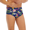 Watercolor Tropical Flower Pattern Print Men's Briefs