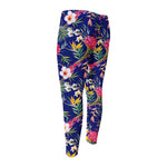 Watercolor Tropical Flower Pattern Print Men's Compression Pants