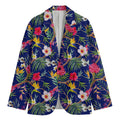 Watercolor Tropical Flower Pattern Print Men's Cotton Blazer