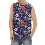 Watercolor Tropical Flower Pattern Print Men's Fitness Tank Top