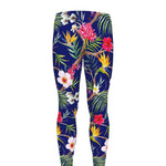Watercolor Tropical Flower Pattern Print Men's leggings