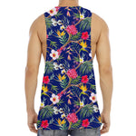 Watercolor Tropical Flower Pattern Print Men's Muscle Tank Top