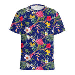 Watercolor Tropical Flower Pattern Print Men's Sports T-Shirt
