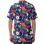 Watercolor Tropical Flower Pattern Print Men's Velvet T-Shirt