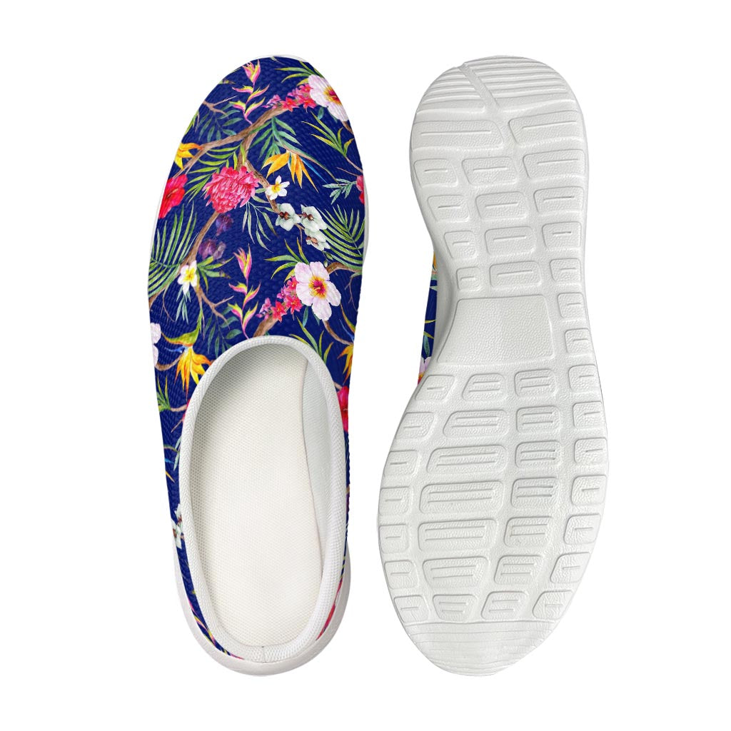 Watercolor Tropical Flower Pattern Print Mesh Casual Shoes