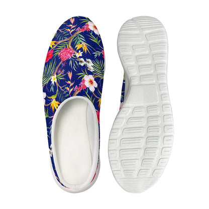Watercolor Tropical Flower Pattern Print Mesh Casual Shoes
