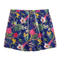 Watercolor Tropical Flower Pattern Print Mesh Shorts