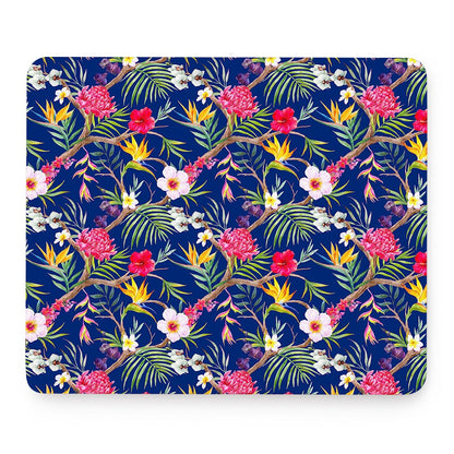 Watercolor Tropical Flower Pattern Print Mouse Pad