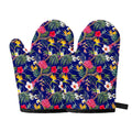 Watercolor Tropical Flower Pattern Print Oven Mitts