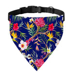 Watercolor Tropical Flower Pattern Print Over The Collar Dog Bandana