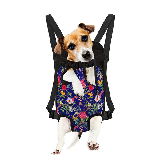 Watercolor Tropical Flower Pattern Print Pet Carrier Backpack