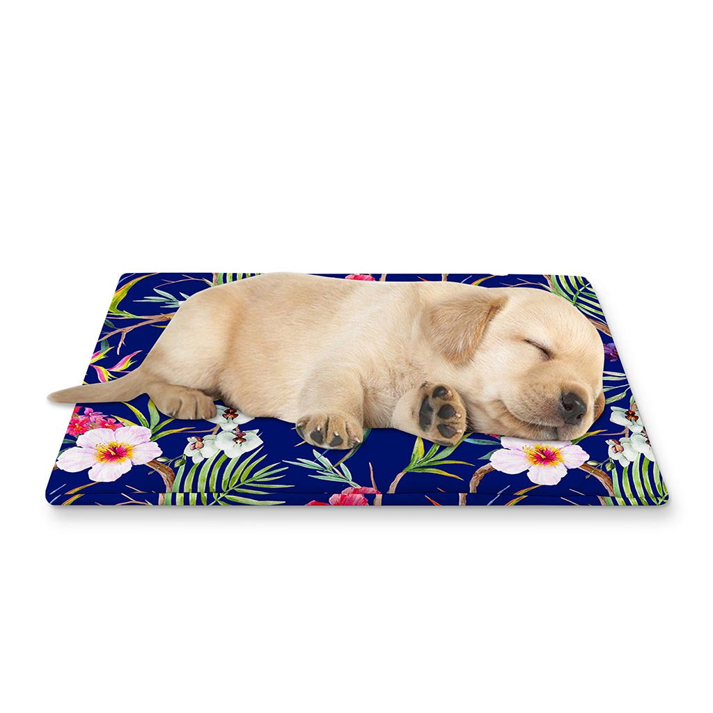 Watercolor Tropical Flower Pattern Print Pet Cooling Mat Cover