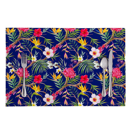 Watercolor Tropical Flower Pattern Print Placemat