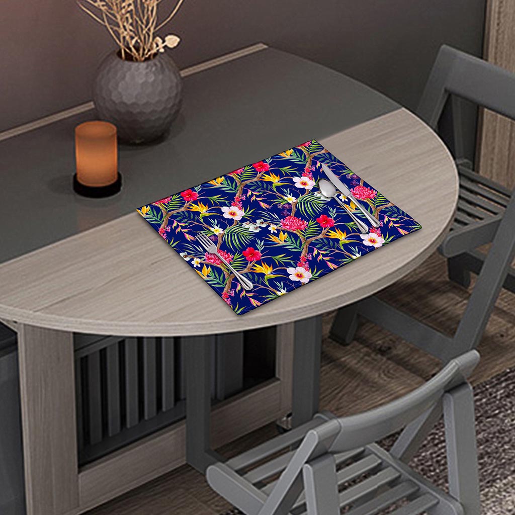 Watercolor Tropical Flower Pattern Print Placemat