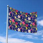 Watercolor Tropical Flower Pattern Print Polyester Flag