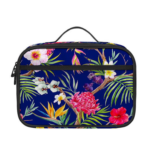 Watercolor Tropical Flower Pattern Print Portable Lunch Bag