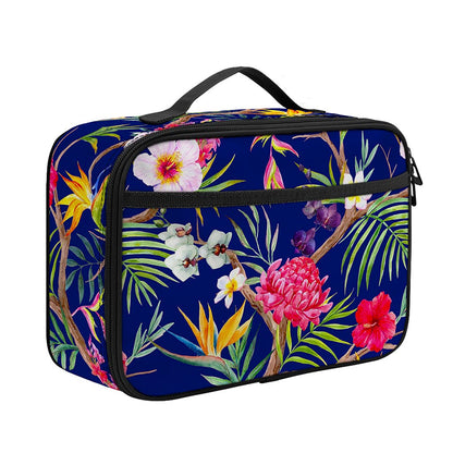 Watercolor Tropical Flower Pattern Print Portable Lunch Bag