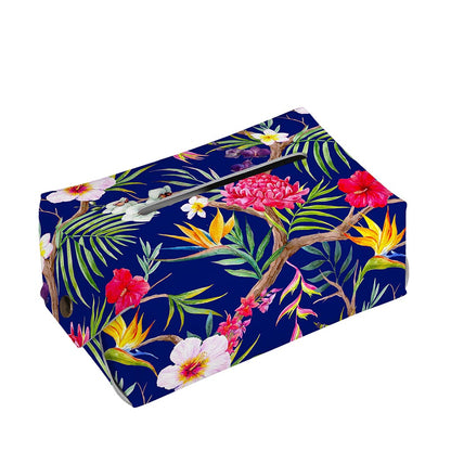 Watercolor Tropical Flower Pattern Print Rectangle Tissue Box Cover