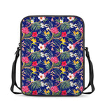 Watercolor Tropical Flower Pattern Print Rectangular Crossbody Bag