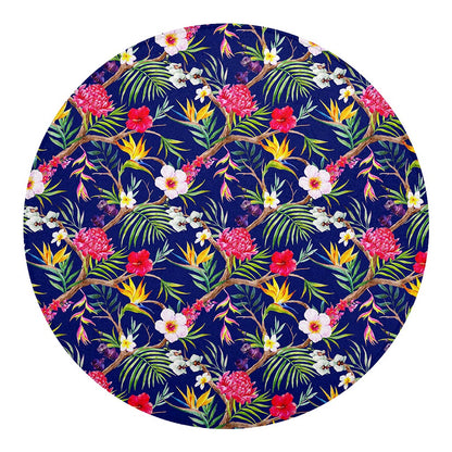 Watercolor Tropical Flower Pattern Print Round Blanket