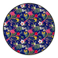 Watercolor Tropical Flower Pattern Print Round Floor Mat