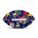 Watercolor Tropical Flower Pattern Print Rugby Ball