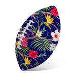 Watercolor Tropical Flower Pattern Print Rugby Ball