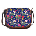 Watercolor Tropical Flower Pattern Print Saddle Bag